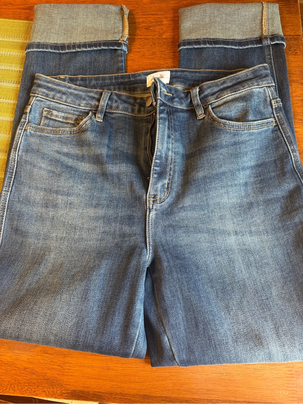 Brooklyn Tall Cuffed Straight Leg Jeans - Light Wash - Picture 3 of 9